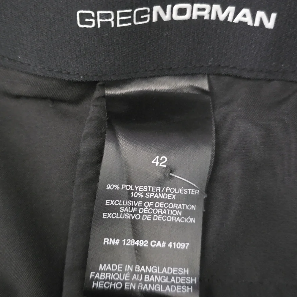 Greg Norman Black Golf Pants Flat Front Men's Size 42 Black